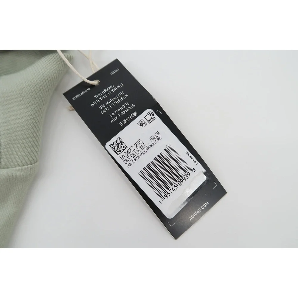 Adidas Mens Medium Halo Green Basketball Long Sleeve‎ Tee T-shirt IA3422 NWT